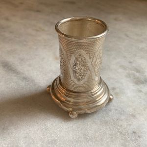 Antique silver toothpick holder
